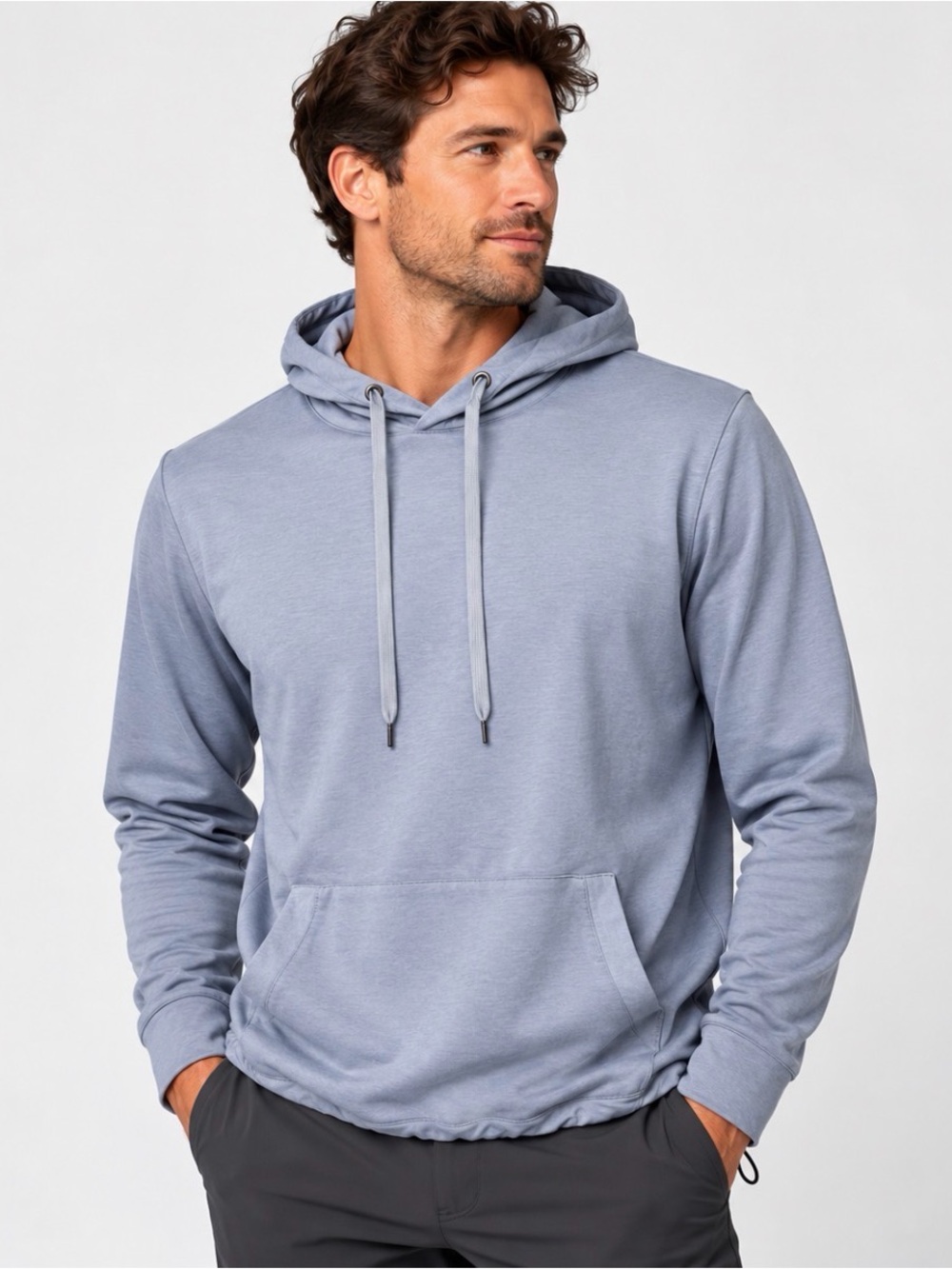 Vuori Sunday Pullover Hoodie Men’s Medium Blue Gray Performance Stretch